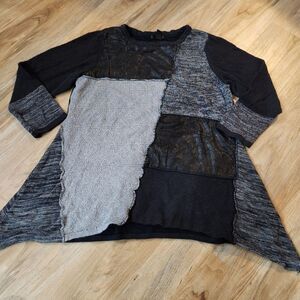 Style & Co Patchwork Asymmetric Sweater Top